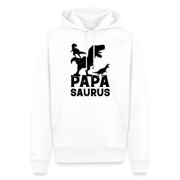 Papa Saurus Papa Dino With Two Kids - Papasaurus - Men’s Premium Organic Hoodie - white - Front - Nico (187cm)