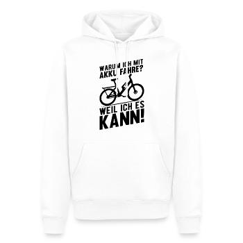 eBike Cycliste Vélo de montagne électrique E-Bike Fa - Sweat à capuche Premium bio Homme - blanc - Devant - Nico (187cm)