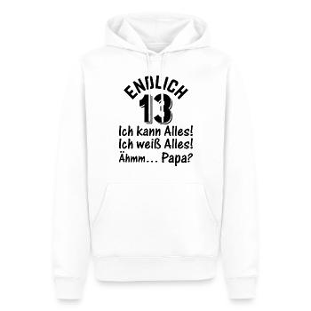 13. Geburtstag 13 Jahre Mädchen I Endlich 13 Ich K - Männer Premium Bio Hoodie - Weiß - Vorne - Nico (187cm)
