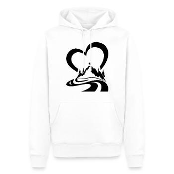 Mountain Heart Outdoor Trekking - Mountain Hiking - Männer Premium Bio Hoodie - Weiß - Vorne - Nico (187cm)