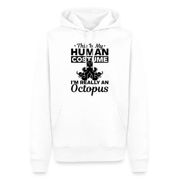 Kraken Octopus C’est mon costume humain Je suis vraiment - Sweat à capuche Premium bio Homme - blanc - Devant - Nico (187cm)