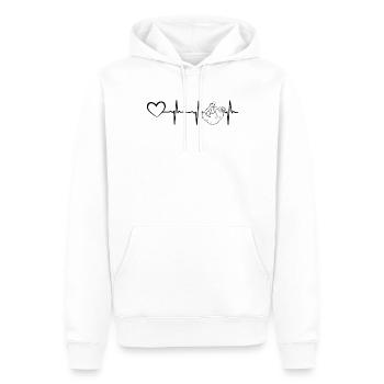 Sloth Heartbeat Heart Sloth Animal Sloth Heartline - Männer Premium Bio Hoodie - Weiß - Vorne - Nico (187cm)