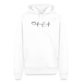 Langures Heartline Heart - Monkey Langures Monkey - Männer Premium Bio Hoodie - Weiß - Vorne - Nico (187cm)