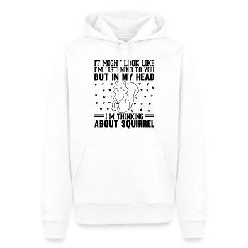 On dirait peut-être que j’écoute - Squirrel Lover - Sweat à capuche Premium bio Homme - blanc - Devant - Nico (187cm)