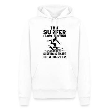 Surfer Je suis un surfeur J’aime surfer est intelligent Soyez un - Sweat à capuche Premium bio Homme - blanc - Devant - Nico (187cm)