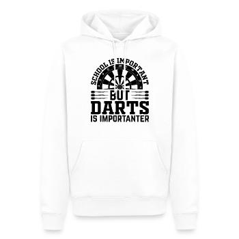 School Is Important But Darts Is Importanter - Pla - Männer Premium Bio Hoodie - Weiß - Vorne - Nico (187cm)