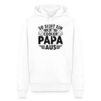 So Sieht Ein Richtig Cooler Papa Aus - Cooler Papa - Männer Premium Bio Hoodie - Weiß - Vorne - Nico (187cm)