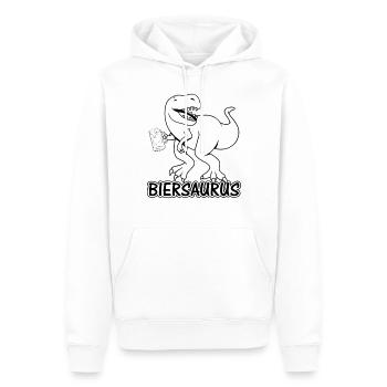 Bier Biersaurus Dinosaurier Dino mit Bierkrug - Bi - Männer Premium Bio Hoodie - Weiß - Vorne - Nico (187cm)