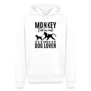Passionné de singe et amoureux des chiens - Singe orang-outan - Sweat à capuche Premium bio Homme - blanc - Devant - Nico (187cm)
