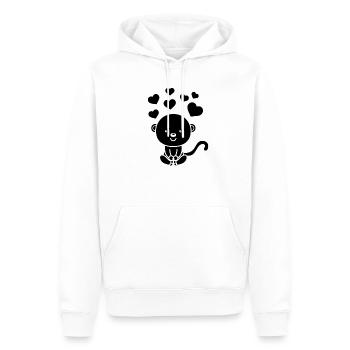 Cute Monkey Hearts Monkey With Hearts Monkey - Men’s Premium Organic Hoodie - white - Front - Nico (187cm)