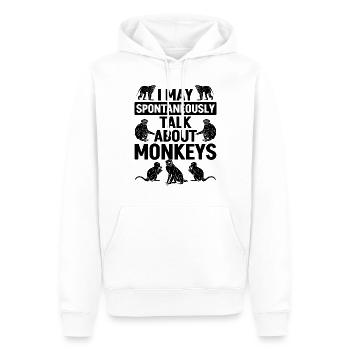 Singe - Je peux spontanément parler de Singes - Sweat à capuche Premium bio Homme - blanc - Devant - Nico (187cm)