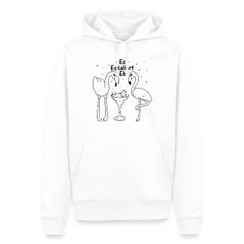 Es Eskaliert Eh Flamingo Après-Ski Party Vogel Fla - Männer Premium Bio Hoodie - Weiß - Vorne - Nico (187cm)