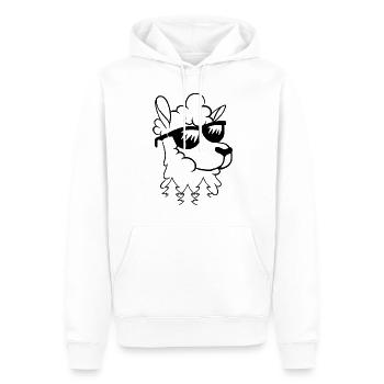 Llama Head Llama Farmer - Cute Llama Alpaca - Men’s Premium Organic Hoodie - white - Front - Nico (187cm)