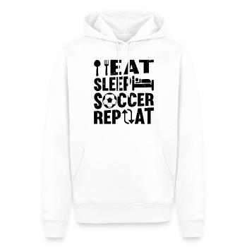 Eat Sleep Soccer Repeat - Soccer Player - Men’s Premium Organic Hoodie - white - Front - Nico (187cm)