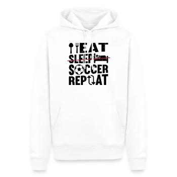 Eat Sleep Soccer Repeat - Funny Soccer Player - Men’s Premium Organic Hoodie - white - Front - Nico (187cm)
