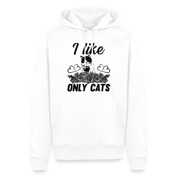 Cat with Flowers Cat Lover Cat Owner - I Like Only - Men’s Premium Organic Hoodie - white - Front - Nico (187cm)