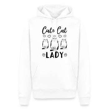 Amoureux des chats Propriétaire de chat mignon Fille de chat - Mignon Cat Lady - Sweat à capuche Premium bio Homme - blanc - Devant - Nico (187cm)