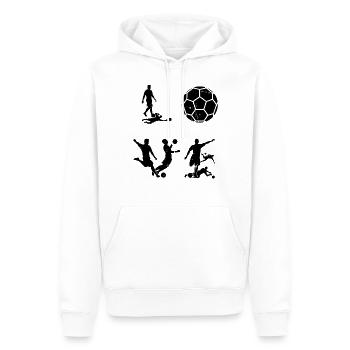 Soccer LOVE Soccer Player - Männer Premium Bio Hoodie - Weiß - Vorne - Nico (187cm)