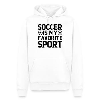 Jeu de football Joueur de football Le football est mon sp préféré - Sweat à capuche Premium bio Homme - blanc - Devant - Nico (187cm)