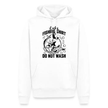 Chemise de pêche porte-bonheur ne se lave pas - Pêcheur Pêcheur - Sweat à capuche Premium bio Homme - blanc - Devant - Nico (187cm)