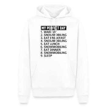 My Perfect Day - Snowmobile Snowmobiling Day Plan - Männer Premium Bio Hoodie - Weiß - Vorne - Nico (187cm)