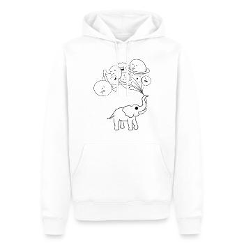 Planètes du système solaire - Aérospatiale Drôle d’éléphant - Sweat à capuche Premium bio Homme - blanc - Devant - Nico (187cm)