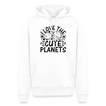Astronomie Planètes du système solaire - J’aime le mignon P - Sweat à capuche Premium bio Homme - blanc - Devant - Nico (187cm)