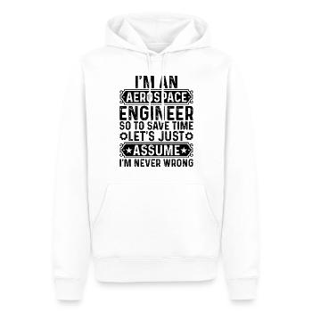 I'm An Aerospace Engineer So To Save Time Let's Ju - Men’s Premium Organic Hoodie - white - Front - Nico (187cm)