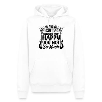 Playing Guitar Makes Me Happy You Not So Much - Gu - Men’s Premium Organic Hoodie - white - Front - Nico (187cm)