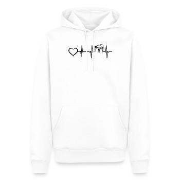 Piano Heartbeat Heart Piano ECG Heartbeat Piano - Sweat à capuche Premium bio Homme - blanc - Devant - Nico (187cm)