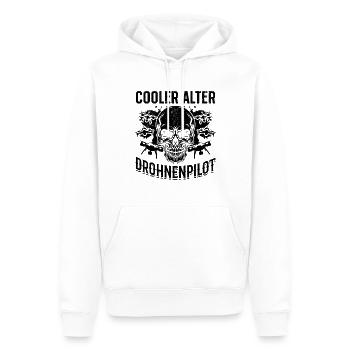 Quadrocopter Drohne Pilot - Cooler Alter Drohnenpi - Männer Premium Bio Hoodie - Weiß - Vorne - Nico (187cm)