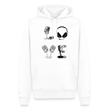 Podcast LOVE Podcast Lover Podcasting Podcaster Po - Männer Premium Bio Hoodie - Weiß - Vorne - Nico (187cm)