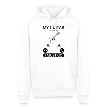 My Guitar Is Calling I Must Go - Jeu de guitare amusant - Sweat à capuche Premium bio Homme - blanc - Devant - Nico (187cm)