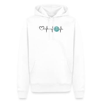 Heartbeat Planet With A Heart Aerospace Space Trav - Männer Premium Bio Hoodie - Weiß - Vorne - Nico (187cm)