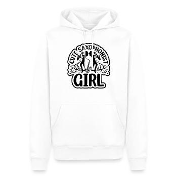 Cute Saxophonist Girl Saxophone Player Girl Saxoph - Men’s Premium Organic Hoodie - white - Front - Nico (187cm)
