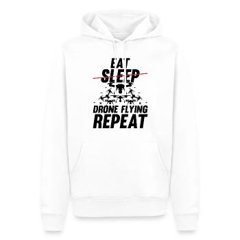 Drone - Manger dormir Drone volant répéter - Funny Dron - Sweat à capuche Premium bio Homme - blanc - Devant - Nico (187cm)