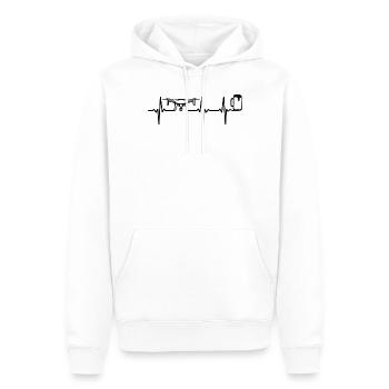 Drone Beer Heartbeat Quadcopter Drone Pilot - Men’s Premium Organic Hoodie - white - Front - Nico (187cm)