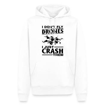 I Don't Fly Drones I Just Crash Them - Funny Drone - Men’s Premium Organic Hoodie - white - Front - Nico (187cm)