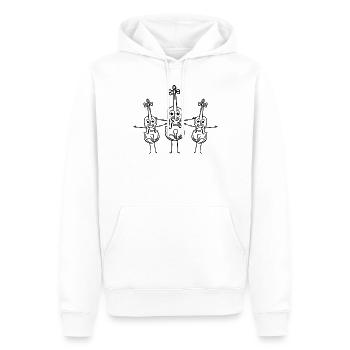 Funny Double Bassiste - Funny Double Bass Instruments - Sweat à capuche Premium bio Homme - blanc - Devant - Nico (187cm)