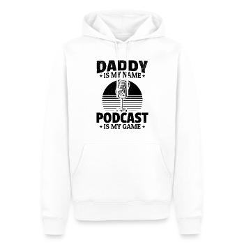 Daddy Is My Name Podcasting Is My Game - Daddy Pod - Männer Premium Bio Hoodie - Weiß - Vorne - Nico (187cm)