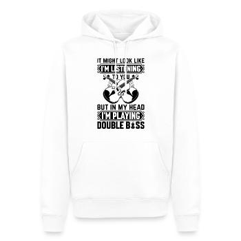 I'm Listening To You But In My Head I'm Playing Do - Men’s Premium Organic Hoodie - white - Front - Nico (187cm)