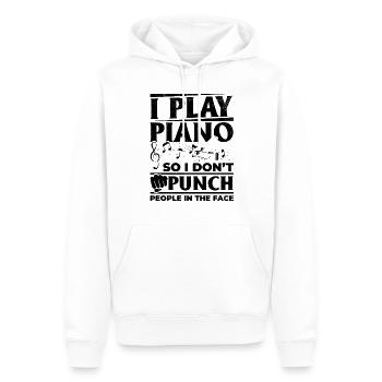 I Play Piano So I Don't Punch People In The Face - Männer Premium Bio Hoodie - Weiß - Vorne - Nico (187cm)