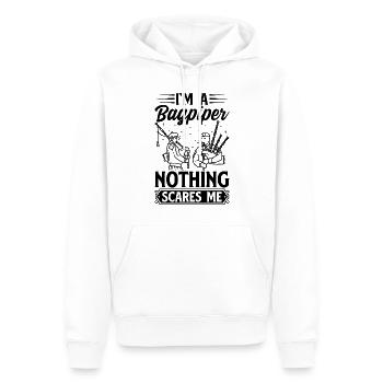 Je suis un joueur de cornemuse Rien ne me fait peur Joueur de cornemuse Cornemuse - Sweat à capuche Premium bio Homme - blanc - Devant - Nico (187cm)