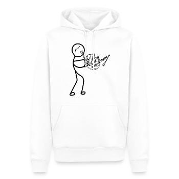 Funny Stick Figure Bagpiper Funny Bagpipe Instrume - Männer Premium Bio Hoodie - Weiß - Vorne - Nico (187cm)