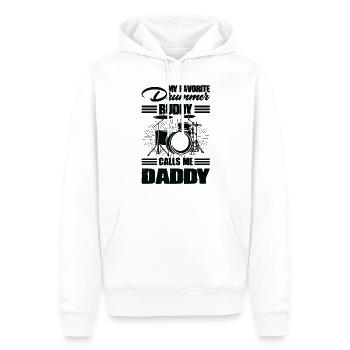 My Favorite Drummer Buddy Calls Me Daddy - Men’s Premium Organic Hoodie - white - Front - Nico (187cm)