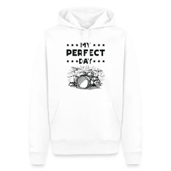 Drum Instrument Drum Player Drummer Day Plan - Men’s Premium Organic Hoodie - white - Front - Nico (187cm)