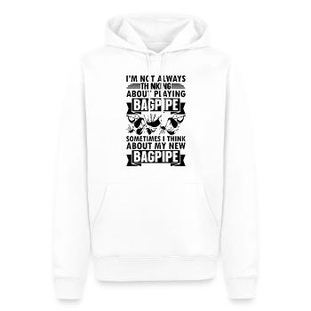 I'm Not Always Thinking About Playing Bagpipe Play - Men’s Premium Organic Hoodie - white - Front - Nico (187cm)