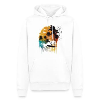Watercolor Surfer - Men’s Premium Organic Hoodie - white - Front - Nico (187cm)