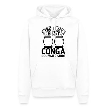C’est mon meilleur batteur de conga chemise batteur de conga - Sweat à capuche Premium bio Homme - blanc - Devant - Nico (187cm)