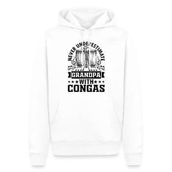Ne sous-estimez jamais grand-père avec des congas - Sweat à capuche Premium bio Homme - blanc - Devant - Nico (187cm)